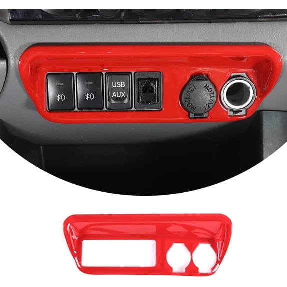 TINKI Car Center Console Cigarette Lighter Frame Interior Car Accessories Fit for Toyota Tacoma 2011 2012 2013 2014 2015