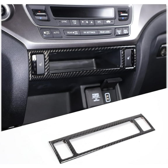 TINKI Car Center Console Seat Heating Button Frame Cover Trim for Honda Pilot 2016-2022/ Ridgeline 2017-2023/ Passport 2019-2023 Interior Decorative Accessories ABS Material