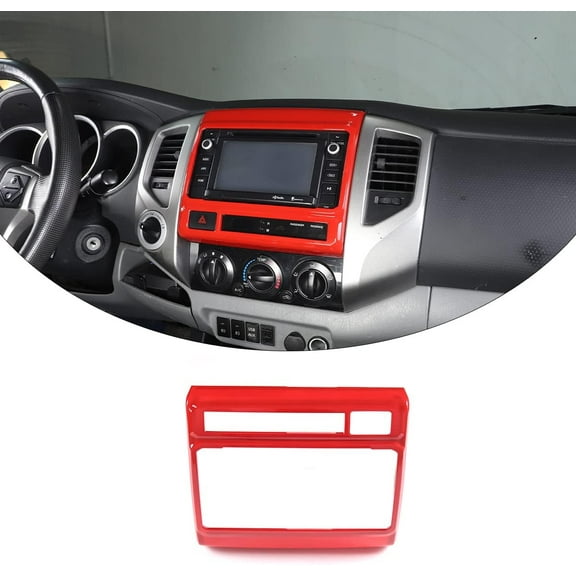 TINKI  Car Central Navigation Screen Panel Cover Interior Sticker ,ABS ,Fit for Toyota Tacoma 2011 2012 2013 2014 2015