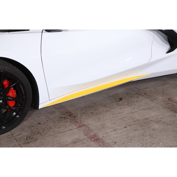 TINKI Car Door Side Skirt Decal Compatible with Chevrolet Corvette C8 2020-2023, Side Skirt Graphic Overlay Pre Cut Vinyl Decal Lower Door Panel Decal Molding Trim