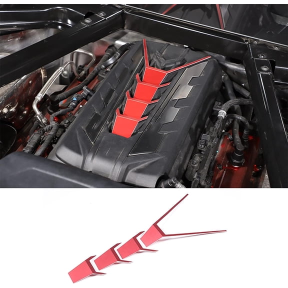TINKI Car Engine Hood Cover Trim Compatible with Chevrolet Corvette C8 2020-2023, Aluminum Alloy Auto Engine Case Panel Decoration Cover Trim
