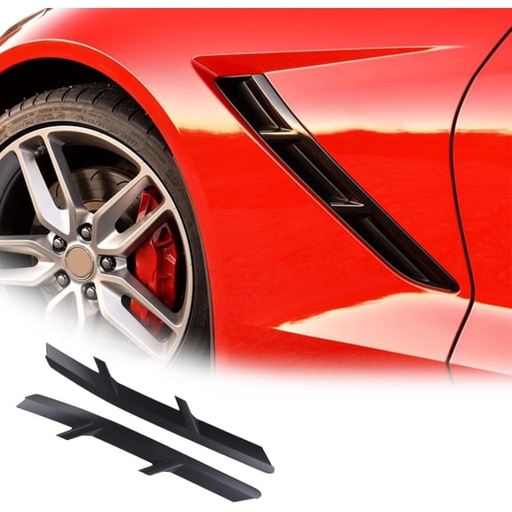 TINKI Car Front Fender Side Body Vent For Chevrolet Corvette C7 2014-2019 Fender Side Gills Air Vent Decorative Side Wing Sticker Z06 Auto Accessories