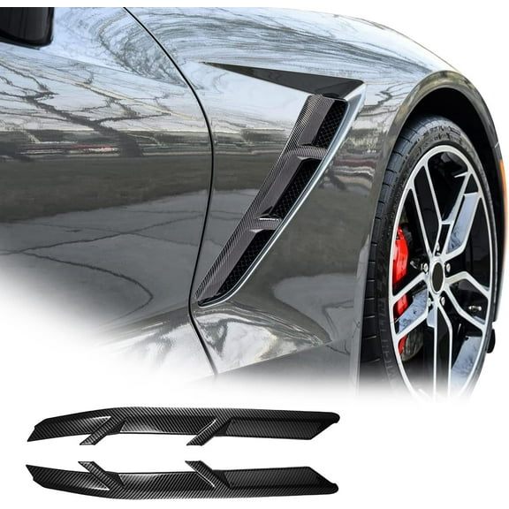 TINKI Car Front Fender Side Body Vent For Chevrolet Corvette C7 2014-2019 Fender Side Gills Air Vent Decorative Side Wing Sticker Z06 Auto Accessories