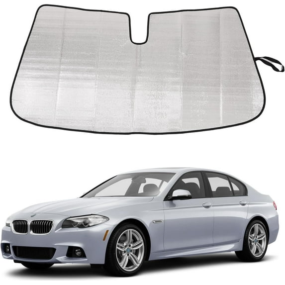 TINKI Car Front Windshield Sunshade for BM-W 5 Series F10 F11 F18 2011-2016, Front Window Sun Shade, Foldable Reflective Sun Visor, Screen Shield Cover UV Blocker Protector HeatShield