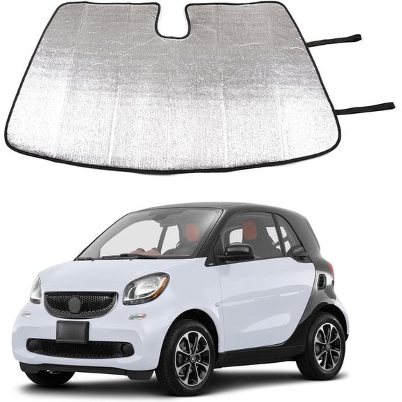 TINKI Car Front Windshield Sunshade for Smart fortwo forfour 453 451 450 2009-2021, Front Window Sun Shade, Foldable Reflective Sun Visor, Screen Shield Cover UV Blocker Protector HeatShield