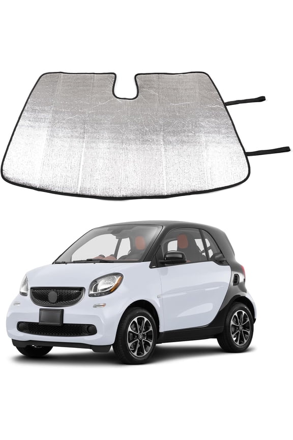 Car Front Windshield Sunshade for Smart fortwo forfour 453 451 450 2009-2021, Front Window Sun Shade, Foldable Reflective Sun Visor, Screen Shield Cover UV Blocker Protector HeatShield