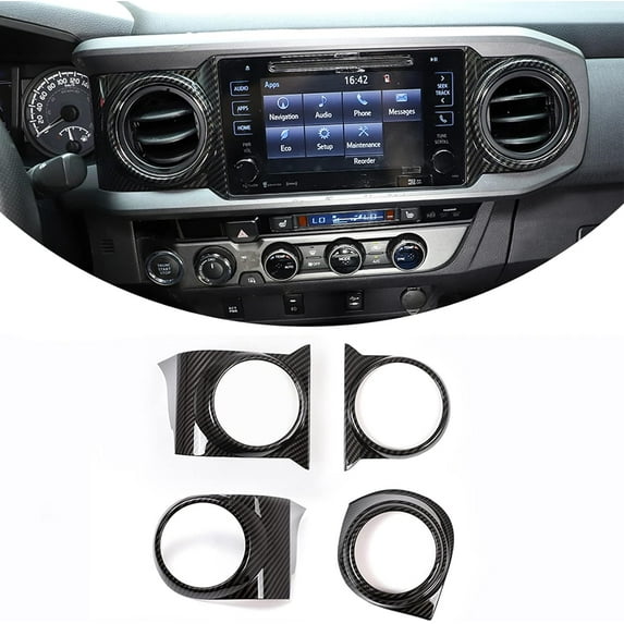 TINKI Car Inner Central Console Air Conditioning Vent Rings Frame Cover Trim Car Accessories,ABS, Fit for Toyota Tacoma 2016 2017 2018 2019 2020 2021 2022