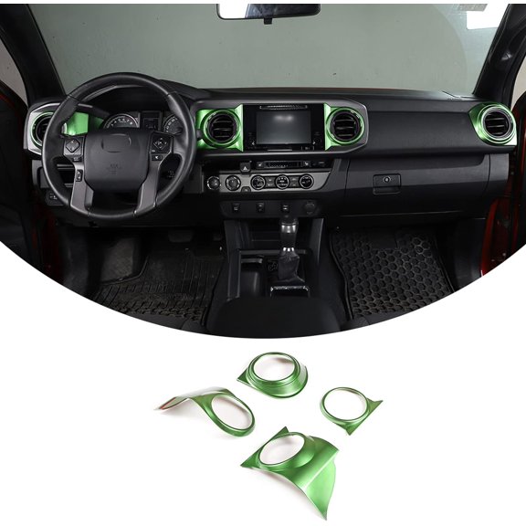 TINKI Car Inner Central Console Air Conditioning Vent Rings Frame Cover Trim Car Accessories,ABS, Fit for Toyota Tacoma 2016 2017 2018 2019 2020 2021 2022