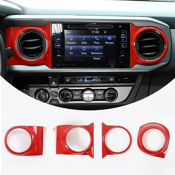 TINKI Car Inner Central Console Air Conditioning Vent Rings Frame Cover Trim Car Accessories,ABS, Fit for Toyota Tacoma 2016 2017 2018 2019 2020 2021 2022