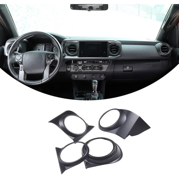 TINKI Car Inner Central Console Air Conditioning Vent Rings Frame Cover Trim Car Accessories,ABS, Fit for Toyota Tacoma 2016 2017 2018 2019 2020 2021 2022