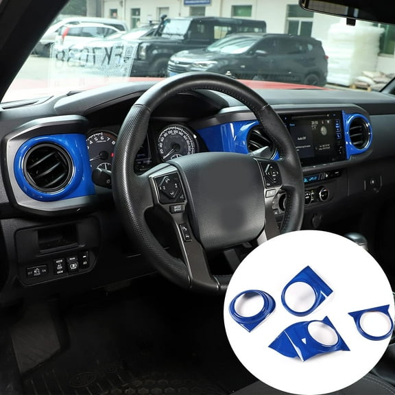 TINKI Car Inner Central Console Air Conditioning Vent Rings Frame Cover Trim Car Accessories,ABS, Fit for Toyota Tacoma 2016 2017 2018 2019 2020 2021 2022
