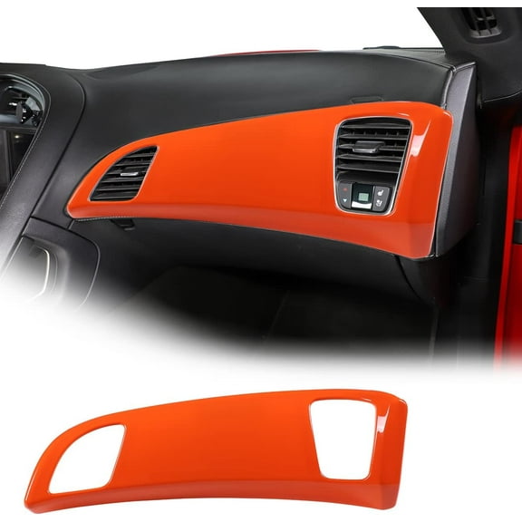 TINKI Car Interior Dashboard Panel Cover Trim Decoration Stickers for Chevrolet Corvette C7 2014-2019 Center Console Co-Pilot Strip Trim Sticker