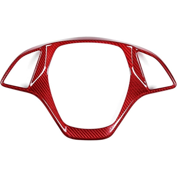 TINKI Car Steering Wheel Cover Molding Cover Trims Accessories Compatible for Chevrolet Corvette C7 2014-2019 Carbon Fiber Look Steering Wheel Accessories for Corvette C7