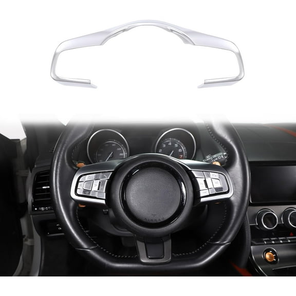 TINKI Car Steering Wheel Cover Trim Compatible with Jaguar F-Pace F-Type XF XF XFL 2016-2019,ABS,1PCS