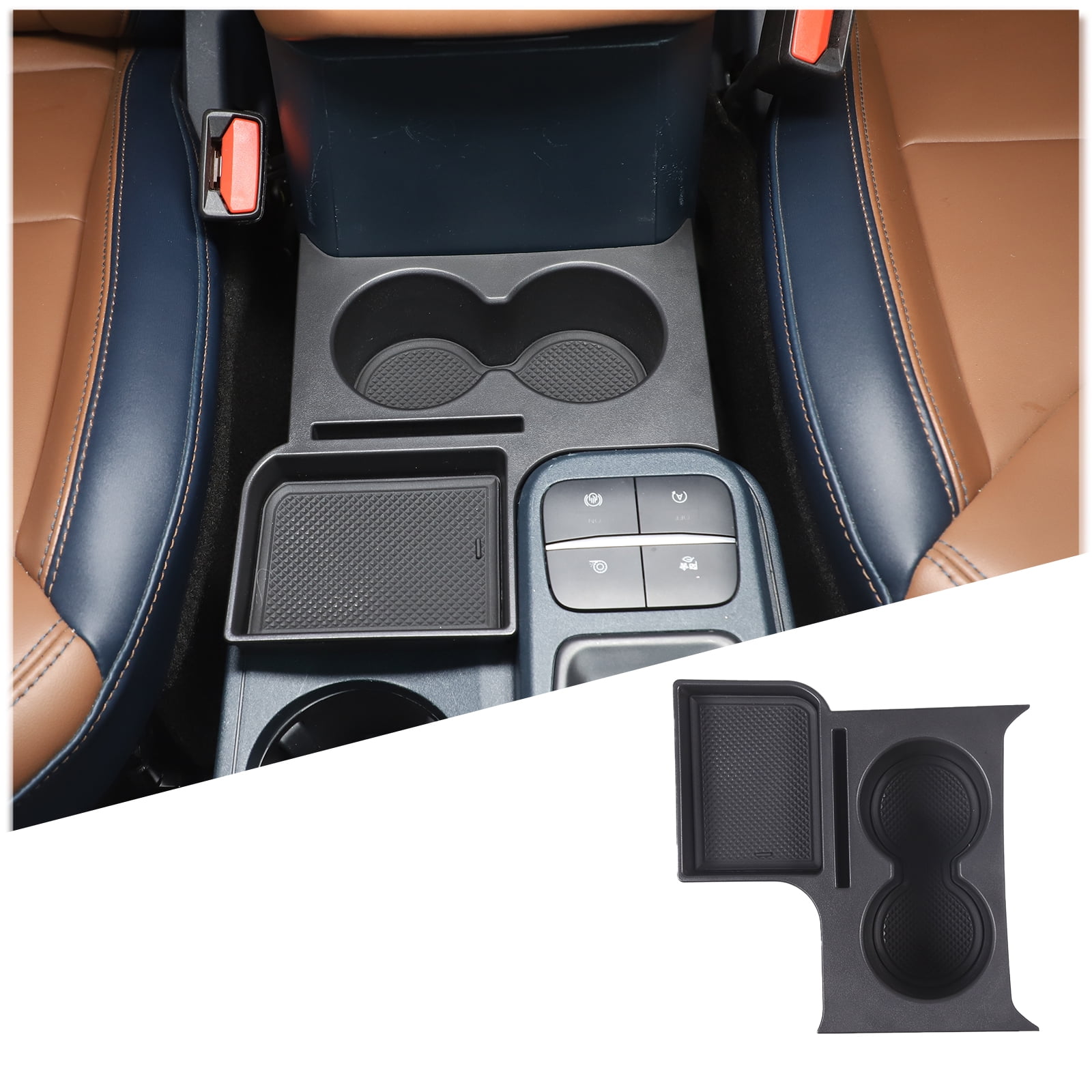 TINKI Center Console Cup Holder Compatible with Ford Maverick 2022 2023 2024 Front Seat Armrest Box Dual Cup Holders Insert Expander Organizer Tray