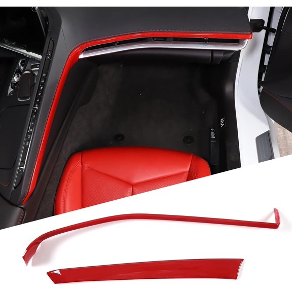 TINKI Center Console Right Trim Strip Compatible with Chevrolet Corvette C8 Stingray 2020-2023, ABS Center Console Passenger Side Air Outlet Decorative Strip