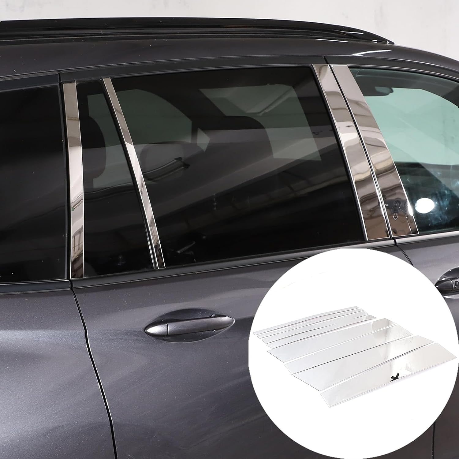 TINKI Center Pillar Trim Panel for Honda Pilot 2016-2022/ Ridgeline 2017-2023/ Passport 2019-2023 Accessories, 8PCS Pillar Posts Door Window Cover Trim Accessories