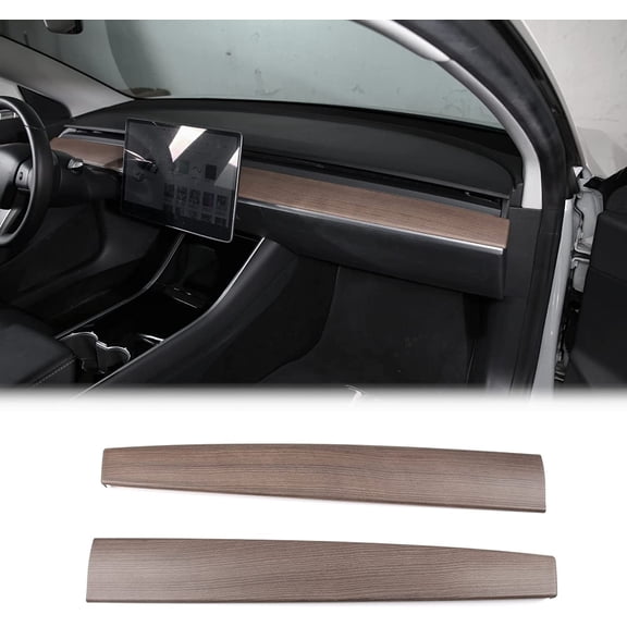 TINKI Central Control Dashboard Panel Trim Cover Fit for Tesla Model 3 2017 2018 2019 2020 2021,Dash Cover Wrap Cap,ABS,2PCS