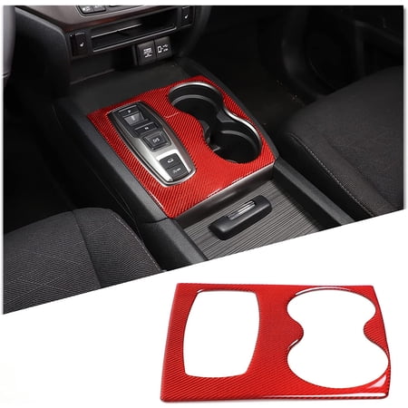 TINKI Compatible for Honda Pilot 2016-2022 Interior Accessories Carbon Fiber Center Consoles Cover Decals Protector Sticker, Soft Carbon Fiber, Red