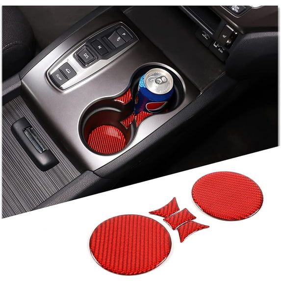 TINKI Compatible for Honda Pilot 2016-2022 Interior Accessories Carbon Fiber Center Consoles Cover Decals Protector Sticker, Soft Carbon Fiber, Red
