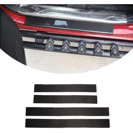 TINKI Door Sill Guard Fit for Toyota Tacoma 2015 2016 2017 2018 2019 2020 2021 2022 2023,Soft Carbon Fiber Interior Door Entry Guard Protector Accessories