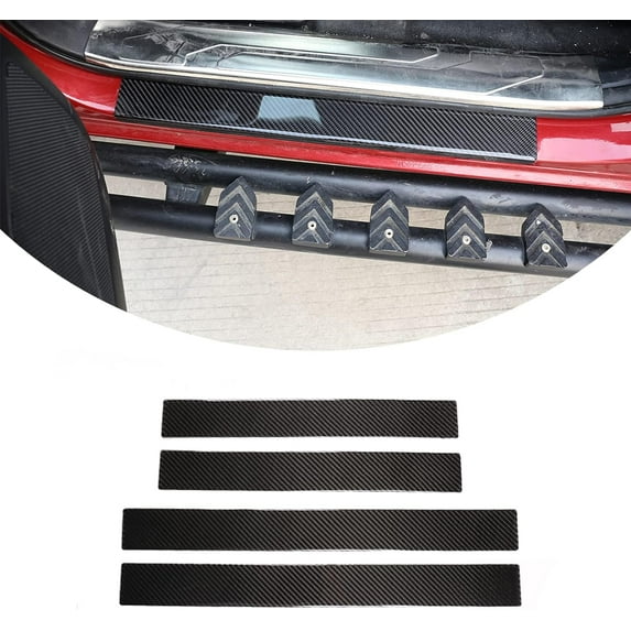 TINKI Door Sill Guard Fit for Toyota Tacoma 2015 2016 2017 2018 2019 2020 2021 2022 2023,Soft Carbon Fiber Interior Door Entry Guard Protector Accessories