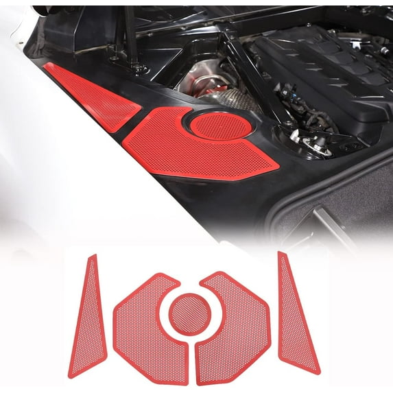 TINKI Engine Bay Side Panel Cover Trim Compatible with Chevrolet Corvette C8 2020-2023, Rear Engine Covers, Engine Compartment Side Panel Decoration Accessories
