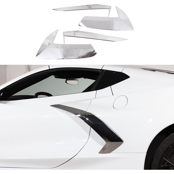 TINKI Exterior Body Side Air Outlet Cover Trim Compatible with Chevrolet Corvette C8 2020-2023, Side Fender Vent Door Trim Cover, ABS Side Body Vent Trim