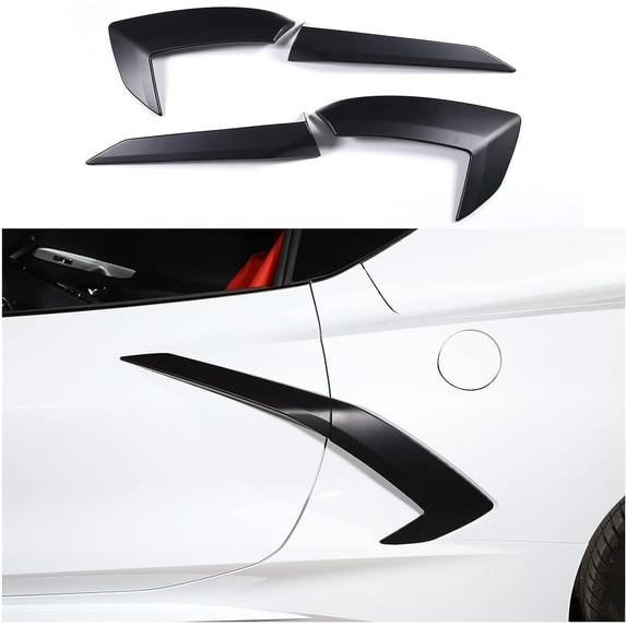 TINKI Exterior Body Side Air Outlet Cover Trim Compatible with Chevrolet Corvette C8 2020-2023, Side Fender Vent Door Trim Cover, ABS Side Body Vent Trim