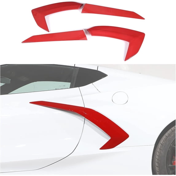 TINKI Exterior Body Side Air Outlet Cover Trim Compatible with Chevrolet Corvette C8 2020-2023, Side Fender Vent Door Trim Cover, ABS Side Body Vent Trim