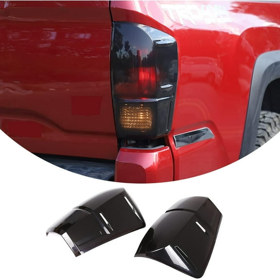 TINKI Fit For Toyota Tacoma 2016 2017 2018 2019 2020 2021 2022 ABS Transparent Gray Rear Taillight Protective Decorative Shell