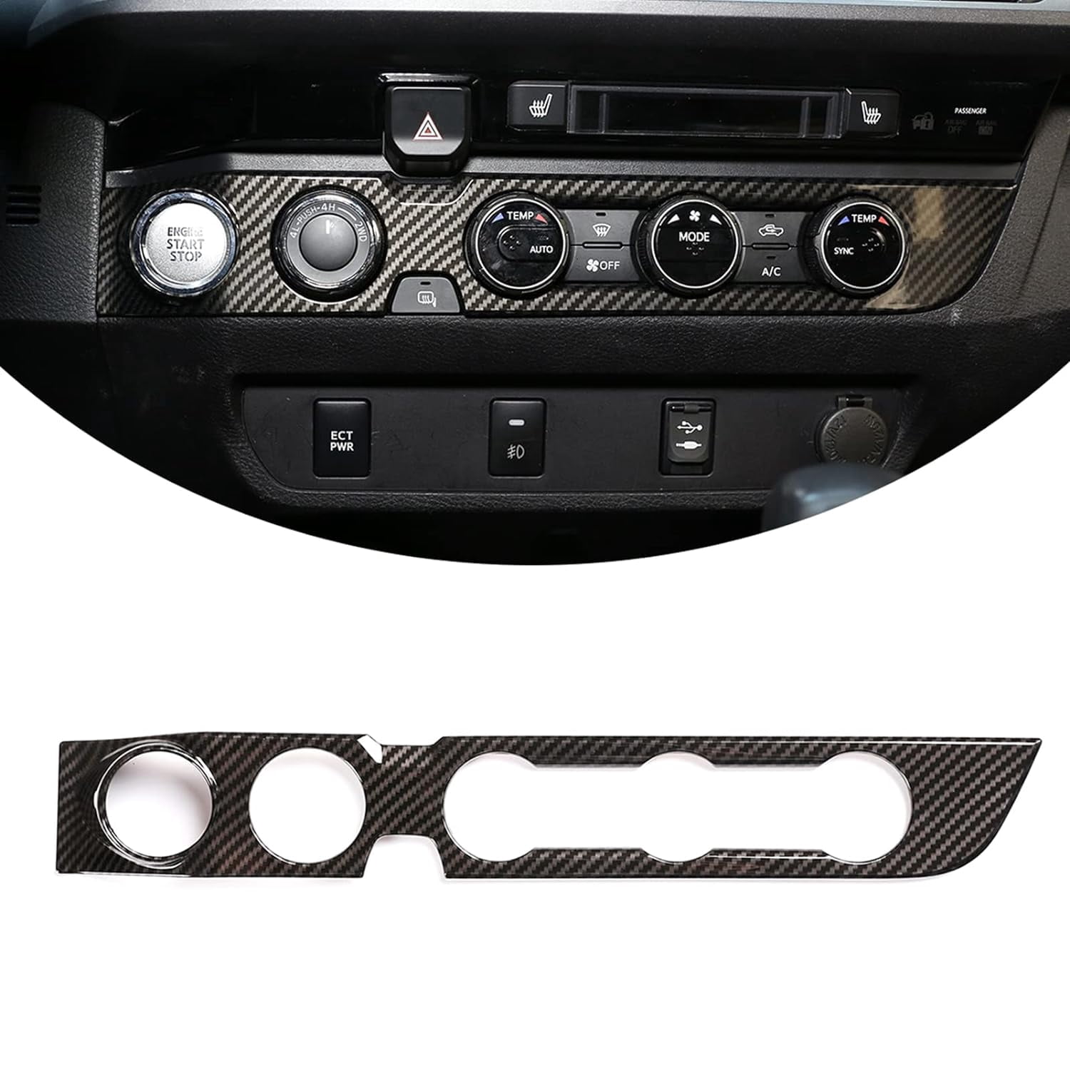 Air Vent Cover Dashboard Trim For Toyota Tacoma 2016-2023 - Carbon