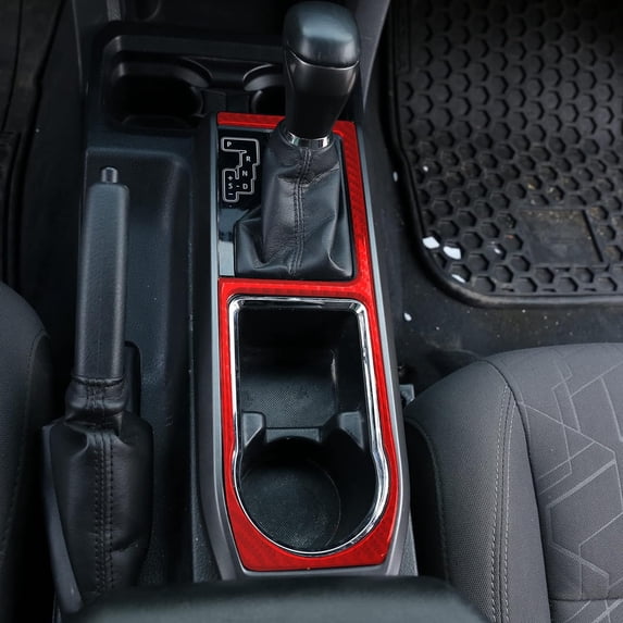 TINKI Fit For Tacoma 2015 2016 2017 2018 2019 2020 2021 2022 2023 Soft Carbon Fiber Car Interior Accessory,Center Control Gear Shift Frame Sticker,Center Storage Box Frame Sticker