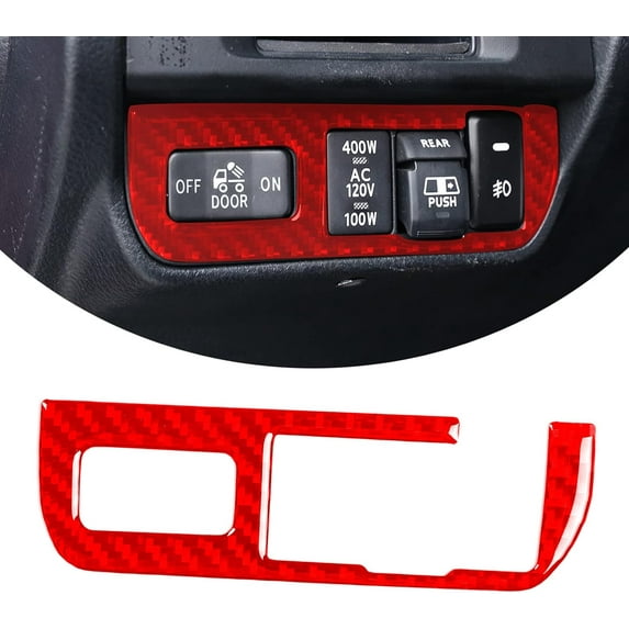 TINKI Fit for Tacoma 2015 2016 2017 2018 2019 2020 2021 2022 2023 Soft Carbon Fiber Car Interior Accessory,Central Control Rear Tail Window Switch Decorative Sticker