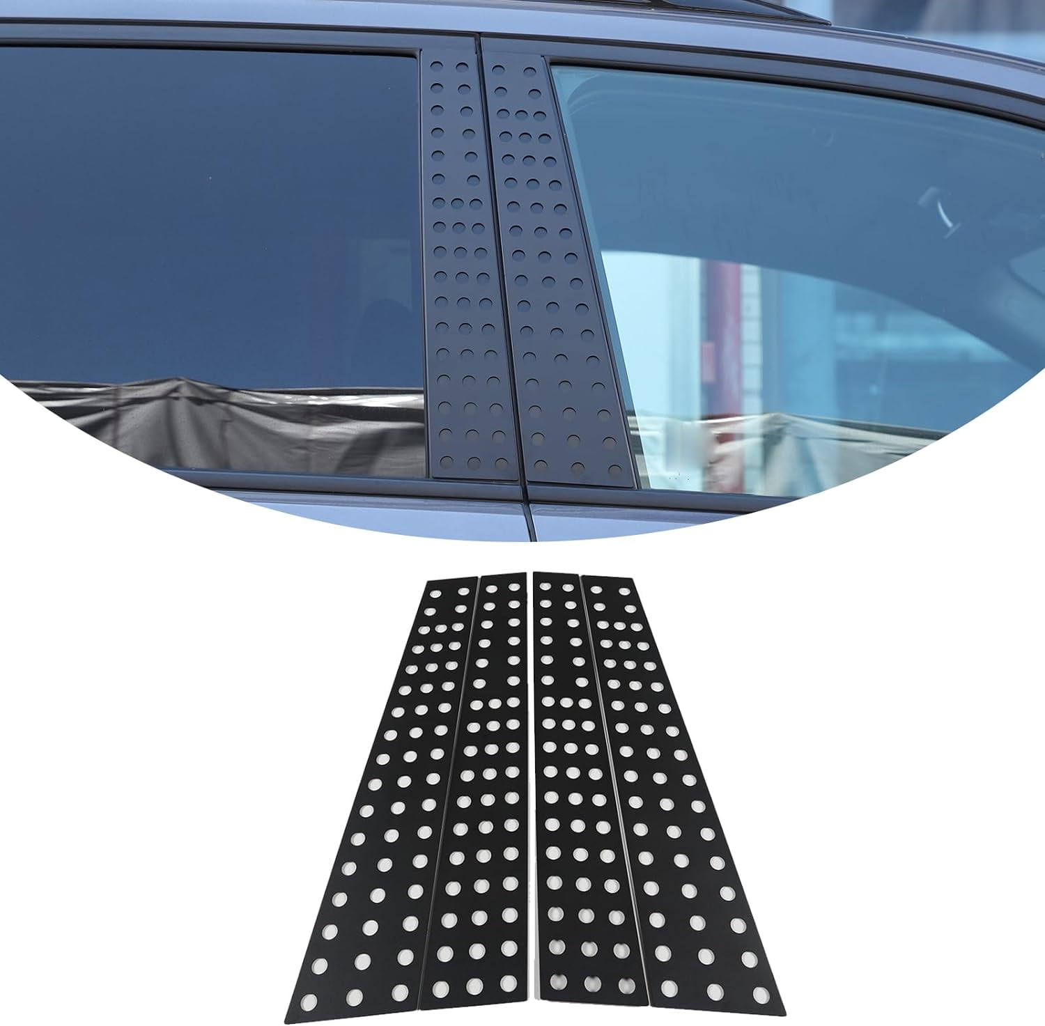 TINKI For Honda Pilot 2016-2022,Honeycomb Decorative Panel,Door Centerpillar Window Honeycomb Decorative Panel Car Accessories