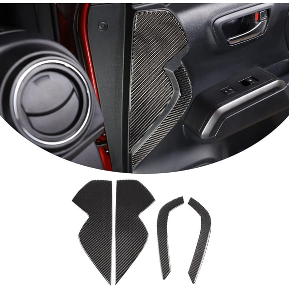 TINKI For Toyot@ Tacoma 2015 2016 2017 2018 2019 2020 2021 2022 2023 Soft Carbon Fiber 3D Sticker Car Door Buffer Mat Interior Car Accessories