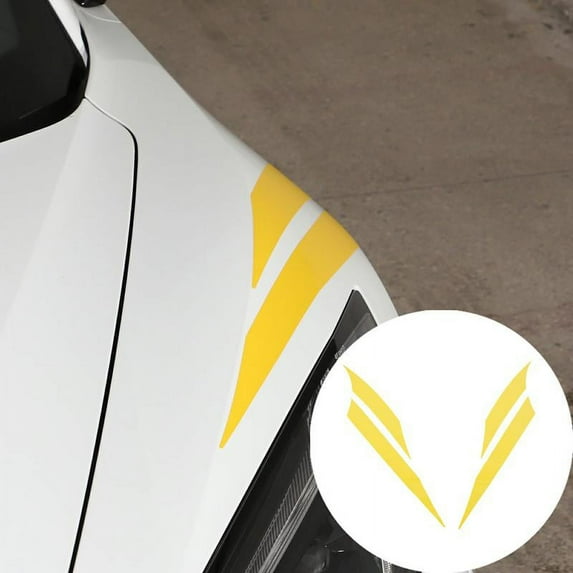 TINKI Front Headlight Decals Compatible with Chevrolet Corvette C8 2020-2023, Headlight Fender Stripes Sticker, Car Front Headlamp Decals Sticker Accessories