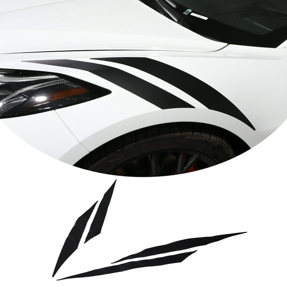 TINKI Front Headlight Decals Compatible with Chevrolet Corvette C8 2020-2023, Headlight Fender Stripes Sticker, Car Front Headlamp Decals Sticker Accessories