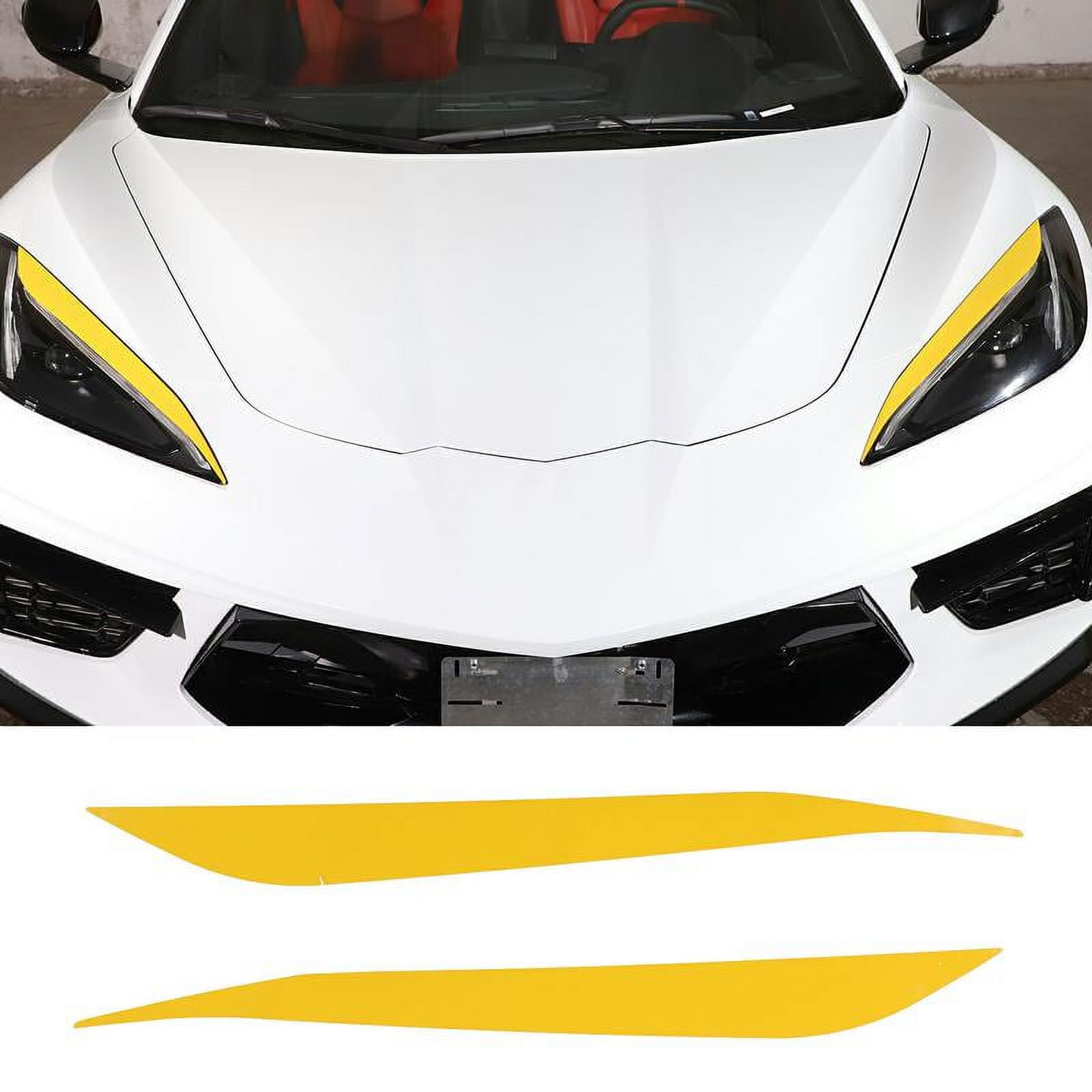 TINKI Front Headlight Eyebrow Panel Trim Decal Fit for Chevrolet Corvette C8 20202023, Car