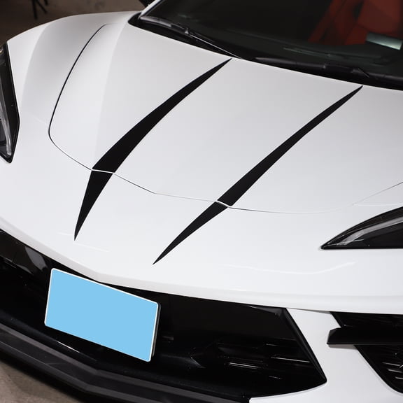 TINKI Front Hood Decal Compatible with Chevrolet Corvette C8 2020-2023, Hood Spears Graphic Overlay Pre Cut Vinyl Decal Sticker Accessories