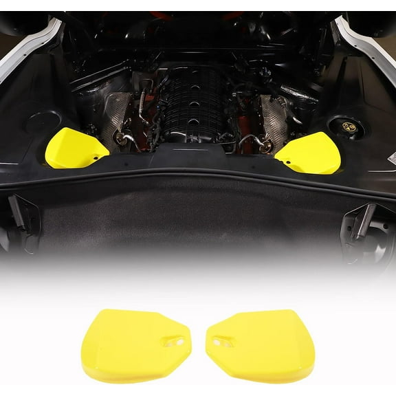 TINKI Front Strut Tower Cover Compatible with Chevrolet Corvette C8 Stingray 2020-2023, ABS Engine Bay Front Shock Absorbing Tower Protection Panel Cover Trim Accessories, 2PCS