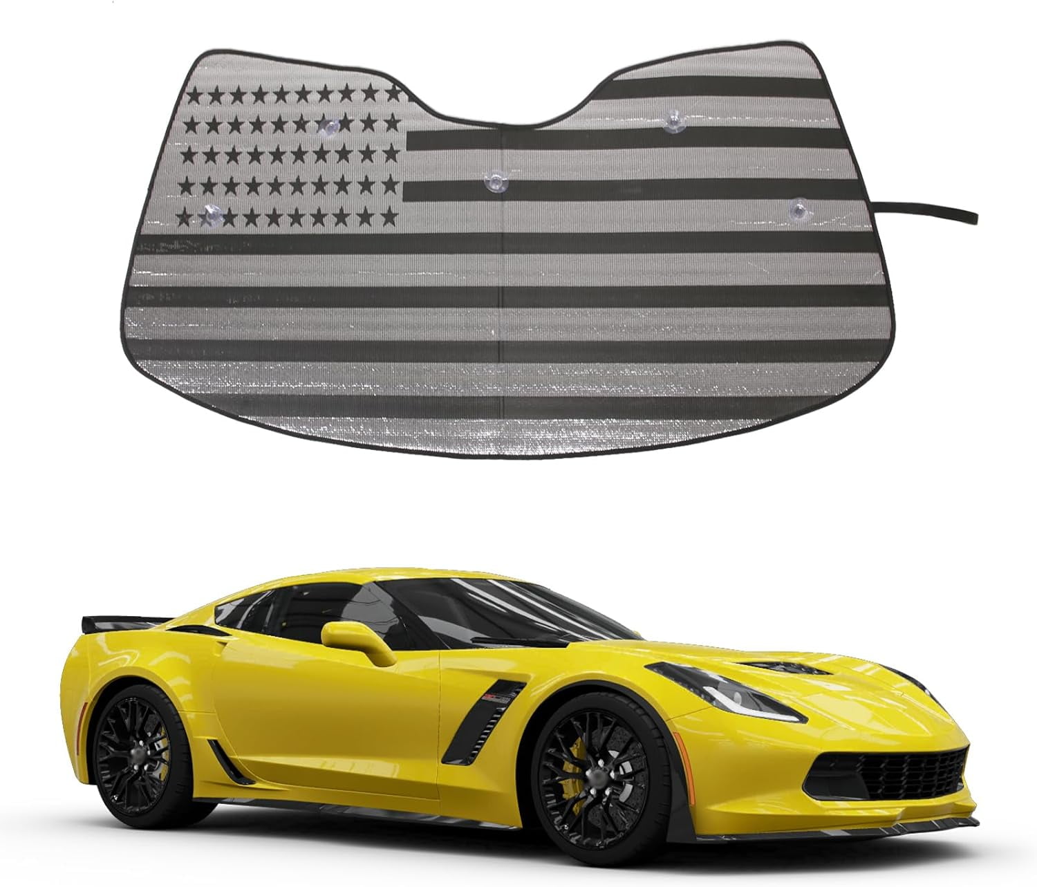 TINKI Front Windshield Sunshade for Corvette C7 20142019, Front Window Sun Shade, Foldable