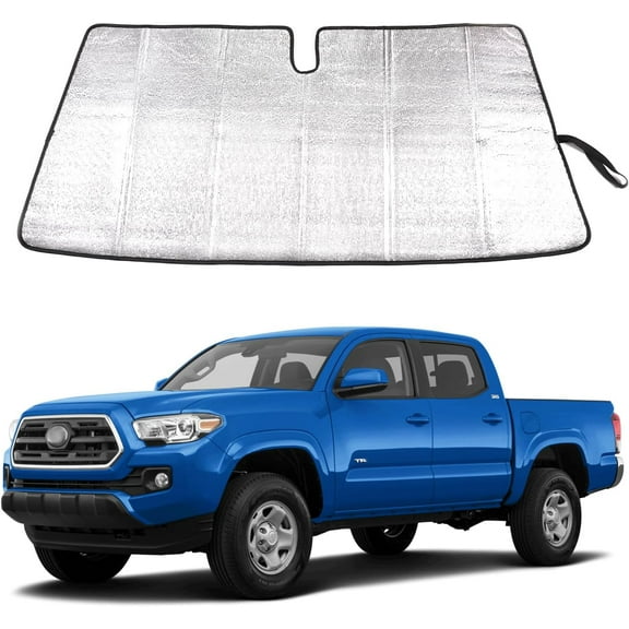 TINKI Front Windshield Sunshade for Toyota Tacoma 2006-2022, Foldable Reflective Sun Visor,1PCS