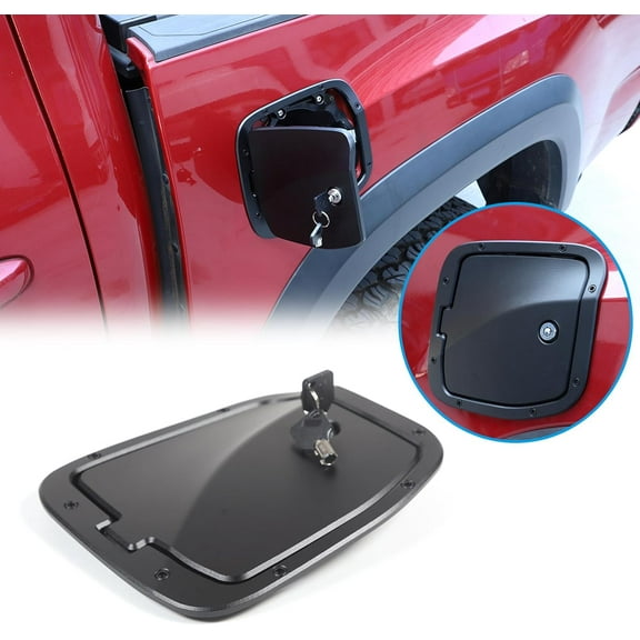 TINKI Fuel Tank Cap Replacement Anti-theft Lock Cap Compatible with Toyota Tacoma 2016-2022 Car Fuel Tank Gas Filling Cap Decoration, Gas Tank Door Cap with Lock accessories
