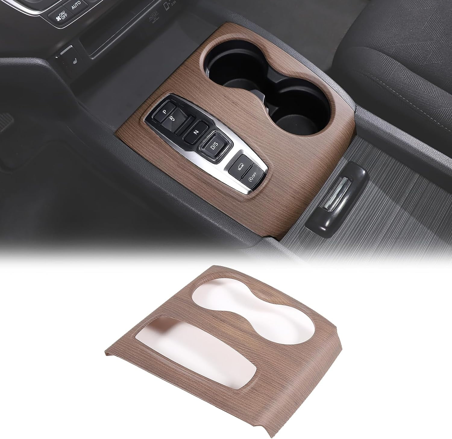 TINKI Gear Shift Panel Cover Trim for Honda Pilot 2016-2022/ Ridgeline 2020-2023/ Passport 2019-2023, ABS Automotive Center Consoles Cup Holder Cover Protector Accessories