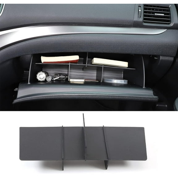 TINKI Glove Box Dividers Organizer for Honda Pilot 2016-2022 Accessories, Black ABS Material Center Consoles Insert Glove Compartment Tray Secondary Storage