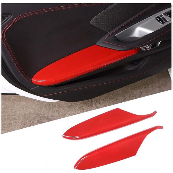 TINKI Interior Door Armrest Panel Trim Cover Compatible with Chevrolet Corvette C8 Stingray 2020-2023, ABS Car Door Armrest Panel Decoration Protection Accessories