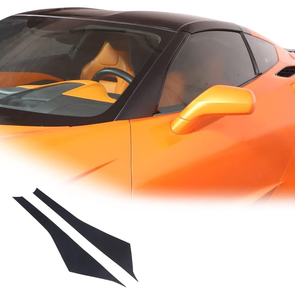 TINKI PVC Material Car Front Windshield Glass A-Pillar Trim Cover Sticker for Chevrolet Corvette C7 2014-2019 Exterior Molding Windshield Pillar Decal