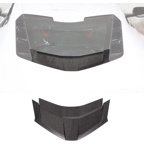 TINKI Real Cabron Fiber Rear Lower Window Trim Hatch Vent Cover Compatible with Chevrolet Corvette C8 2020-2023, Rear Trunk Upper Window Panel Trim Accessories