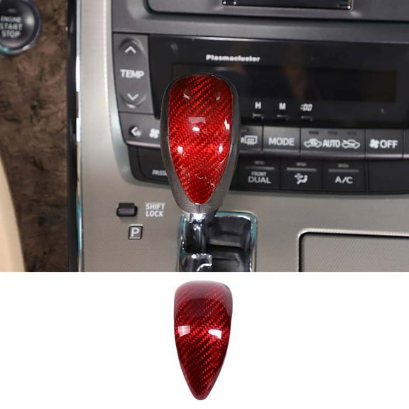 TINKI Real Carbon Fiber Car Gear Shift Knob Head Cover Trim Stickers for Toyota Tacoma 2011 2012 2013 2014 2015 Alpha 2011 2012 2013 2014